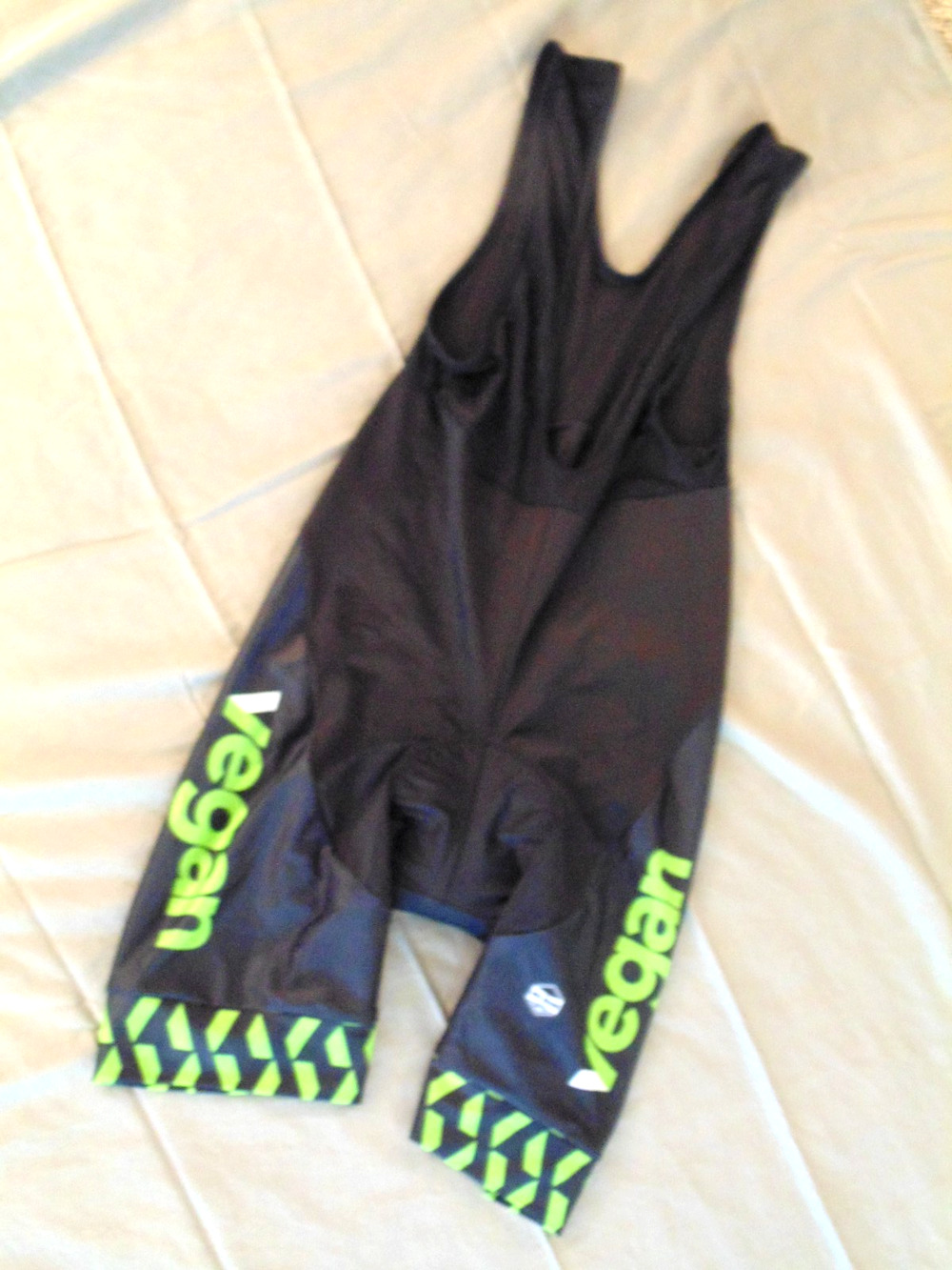 Mens L Hill Killer Cycling Bib Shorts VEGAN Black Neon Green Geometric Y2K